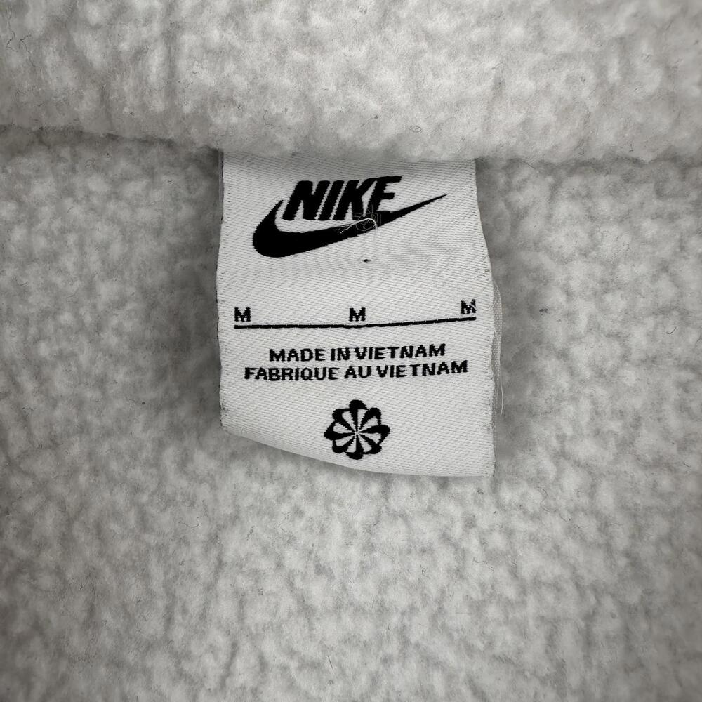 Nike Sportswear Club Fleece Jacket Mens Medium White Full Zip High Pile Preppy - Picture 3 of 7